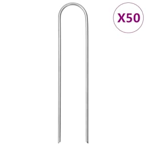 Zemní kolíky tvaru U 50 ks 15 x 3,5 cm pozinkovaná ocel - obrázek 1