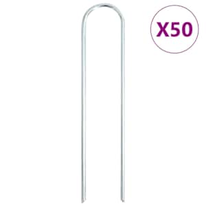 Zemní kolíky tvaru U 50 ks 20 x 3,5 cm pozinkovaná ocel - obrázek 1