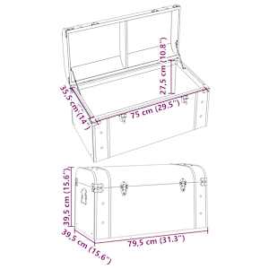 Truhla se západkami tmavě hnědá 79,5 x 39,5 x 39,5 cm překližka - obrázek 11