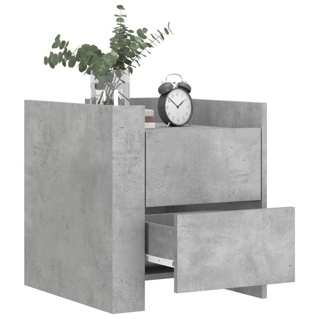 vidaXL Nachtkastje 45x50x50 cm bewerkt hout betongrijs afbeelding