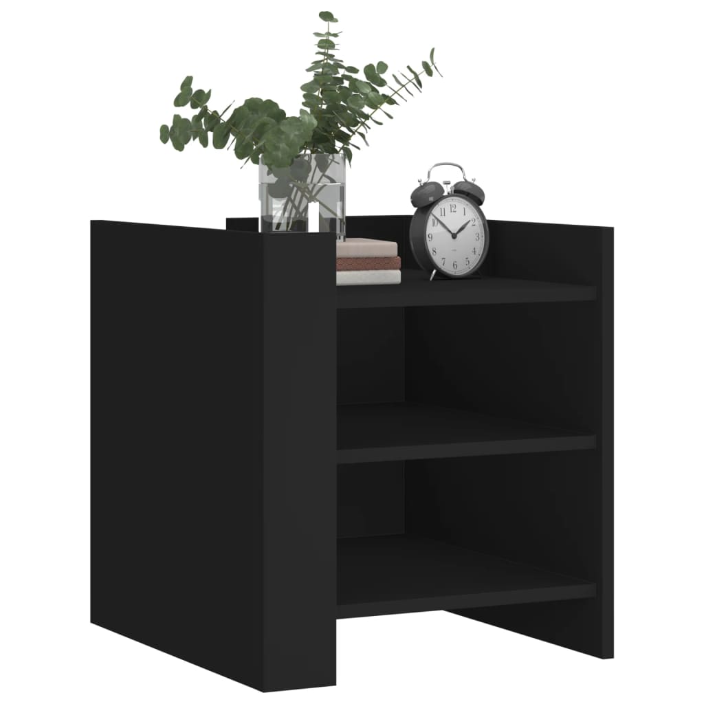 vidaXL Nachtkastje 45x50x50 cm bewerkt hout zwart afbeelding