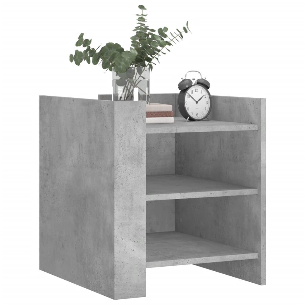 vidaXL Nachtkastje 45x50x50 cm bewerkt hout betongrijs afbeelding