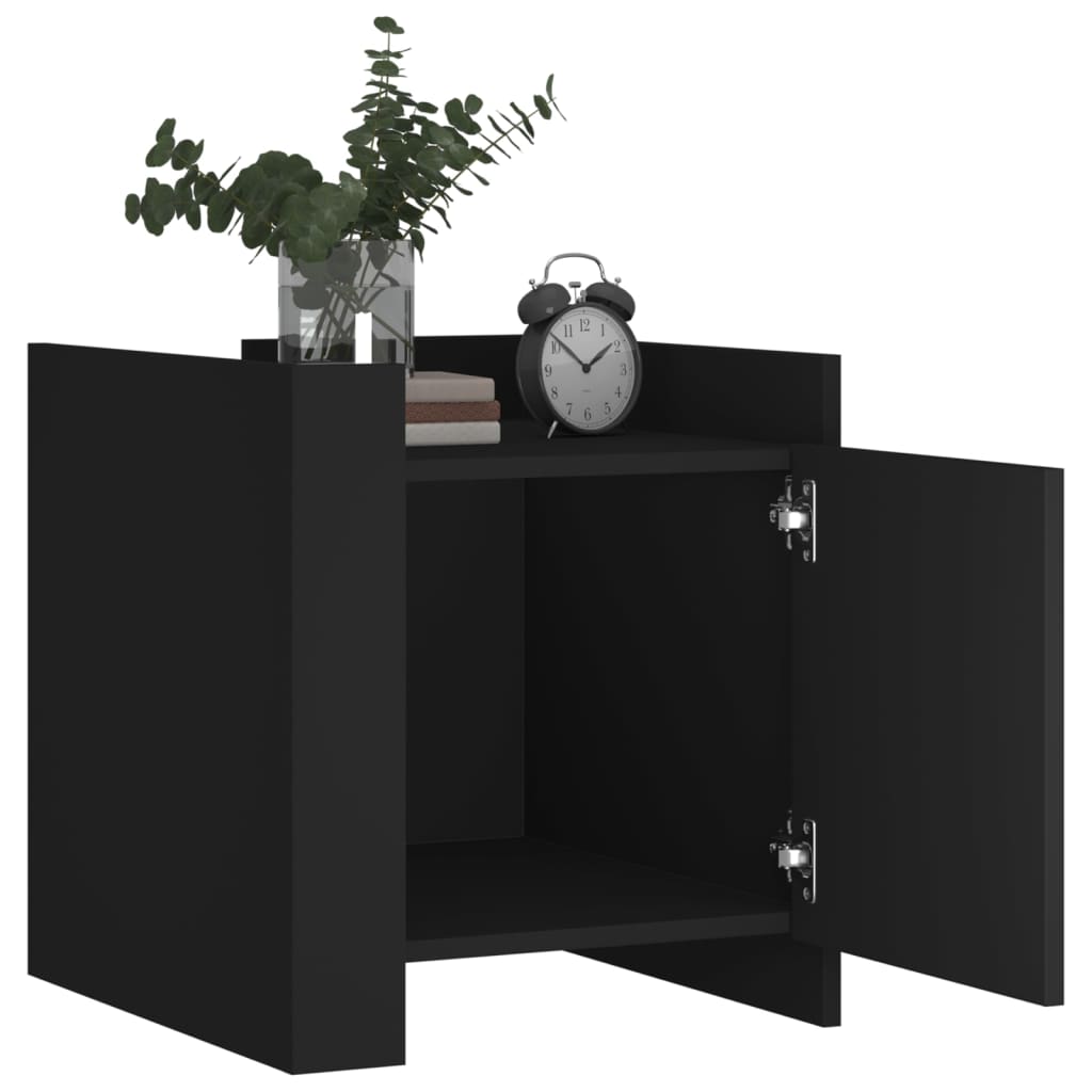 vidaXL Nachtkastje 45x50x50 cm bewerkt hout zwart afbeelding