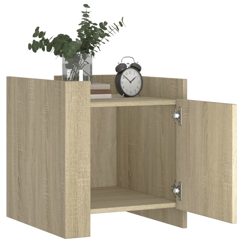 vidaXL Nachtkastje 45x50x50 cm bewerkt hout sonoma eikenkleurig afbeelding