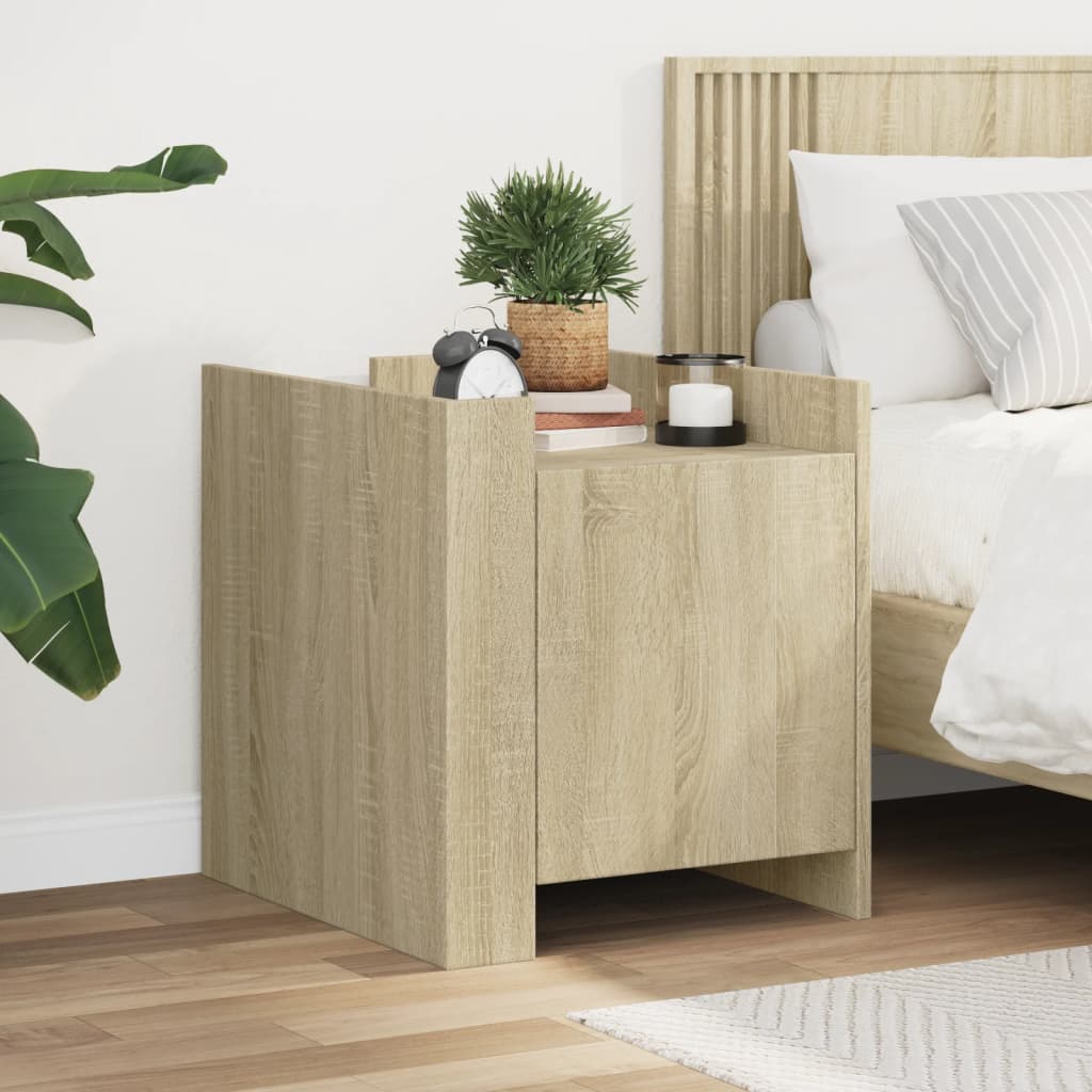 vidaXL Sängbord sonoma-ek 45x50x50 cm konstruerat trä