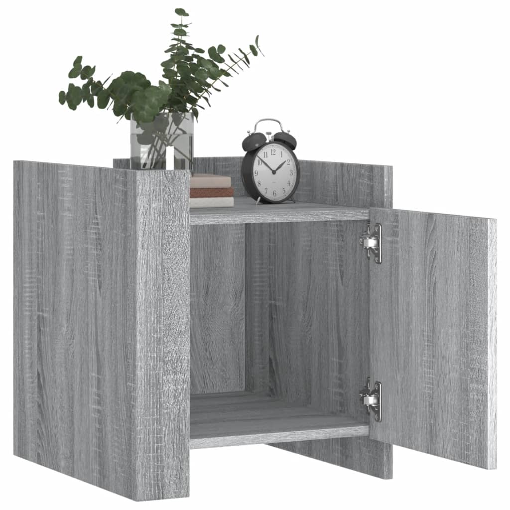 vidaXL Nachtkastje 45x50x50 cm bewerkt hout grijs sonoma eikenkleurig afbeelding