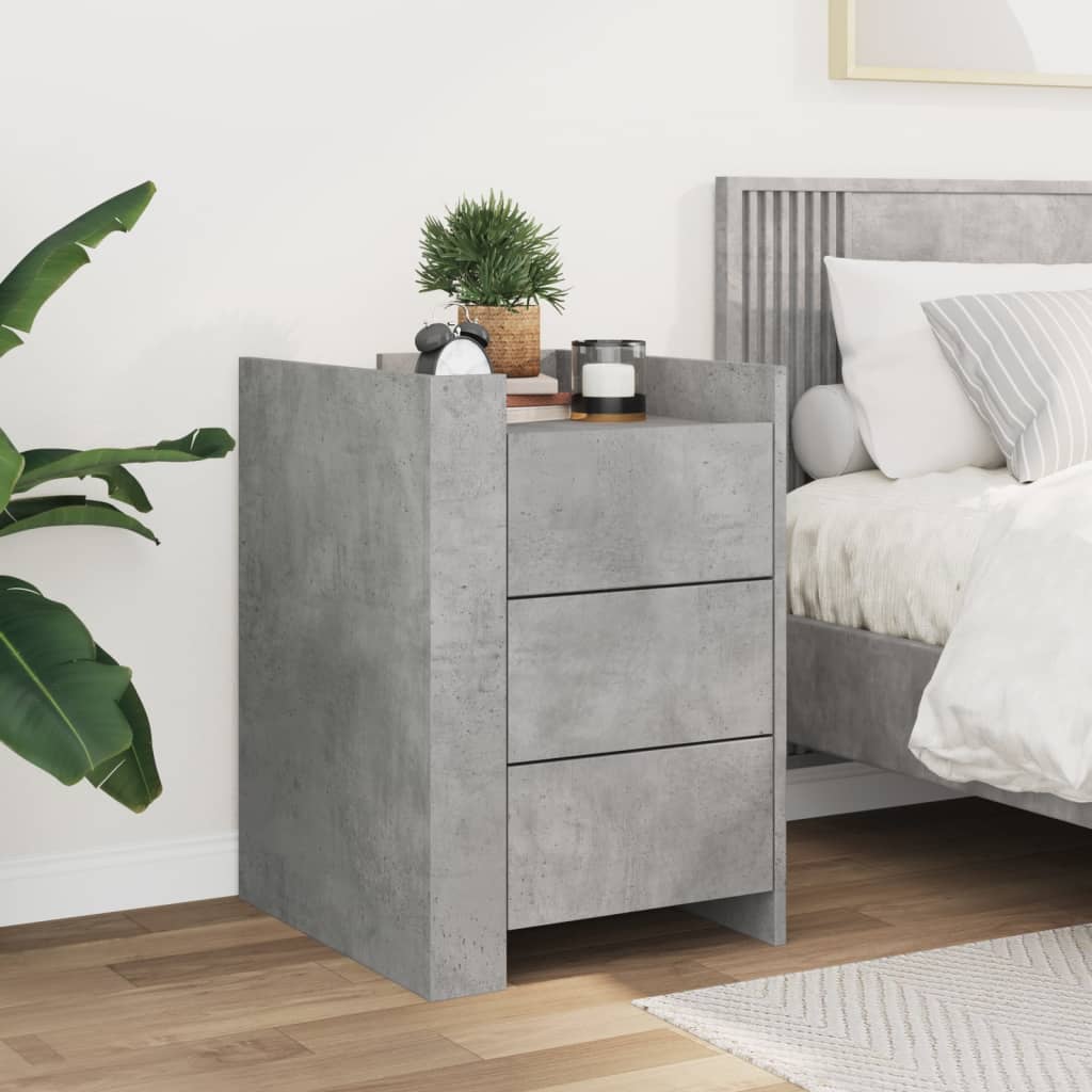 vidaXL Nachtkastje 45x50x65 cm bewerkt hout betongrijs afbeelding