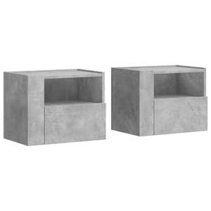 Nástěnné noční stolky 2 ks betonově šedé 45 x 30 x 35 cm - obrázek 2