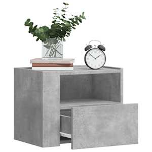 Nástěnné noční stolky 2 ks betonově šedé 45 x 30 x 35 cm - obrázek 1