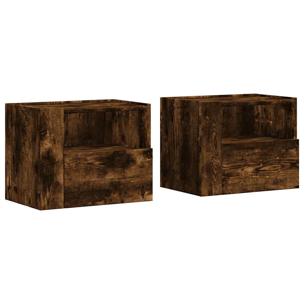 vidaXL Nástěnné noční stolky 2 ks hnědý dub 45 x 30 x 35 cm