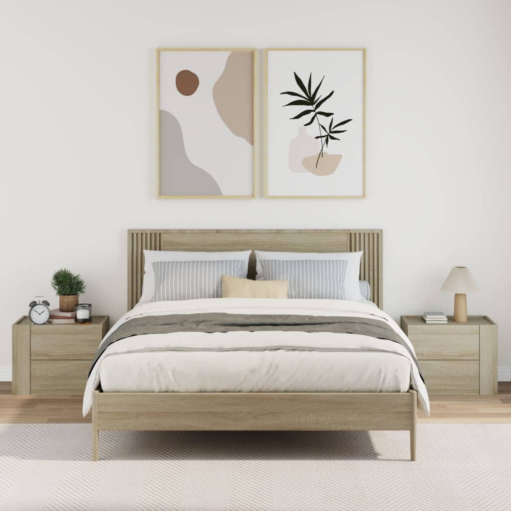 Thumbnail - vidaXL Wand-Nachttische 2 Stk. Sonoma-Eiche 45x30x35 cm