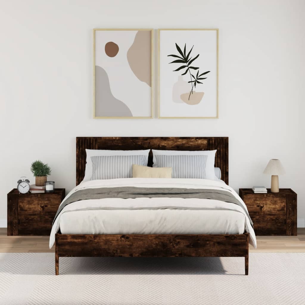 Thumbnail - vidaXL Wand-Nachttische 2 Stk. Räuchereiche 45x30x35 cm