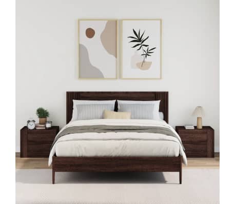 vidaXL seinale kinnitatavad &ouml;&ouml;kapid 2 tk, pruun tamm, 45x30x35 cm