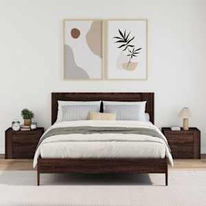 vidaXL seinale kinnitatavad &ouml;&ouml;kapid 2 tk, pruun tamm, 45x30x35 cm