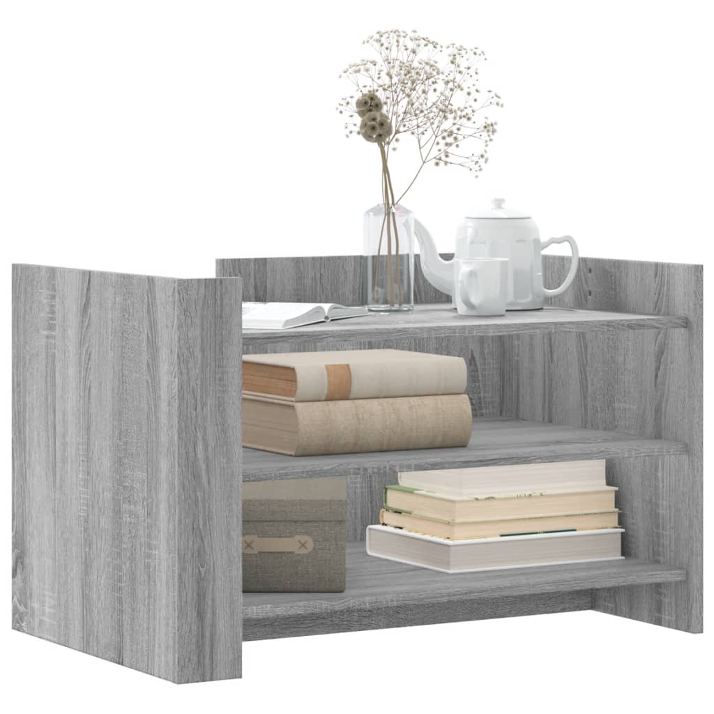 vidaXL Salontafel 80x50x50 cm bewerkt hout grijs sonoma eikenkleur afbeelding