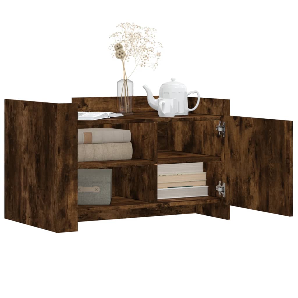 vidaXL Salontafel 80x50x50 cm bewerkt hout gerookt eikenkleurig afbeelding