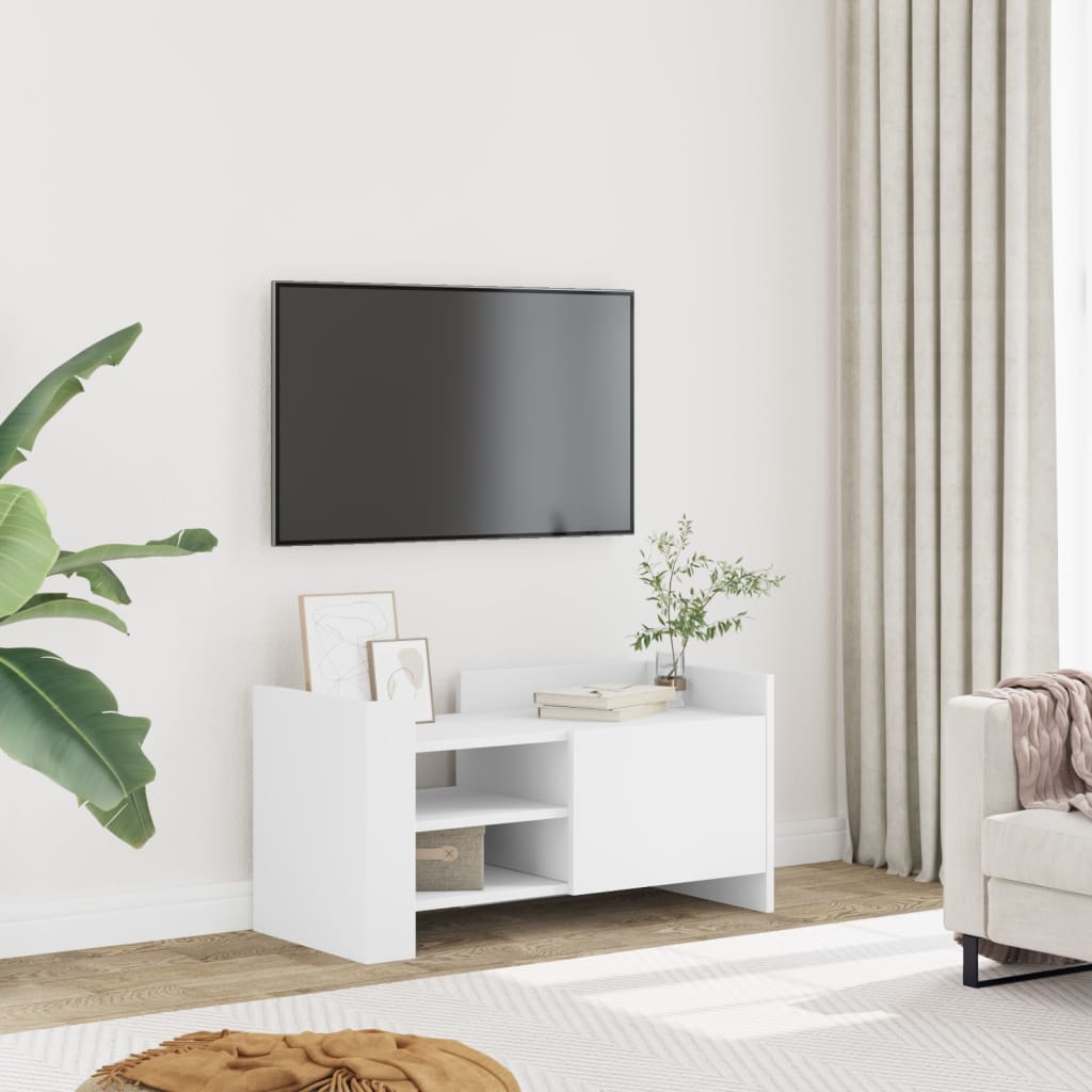 vidaXL Comodă TV, alb, 80x35x40 cm, lemn prelucrat