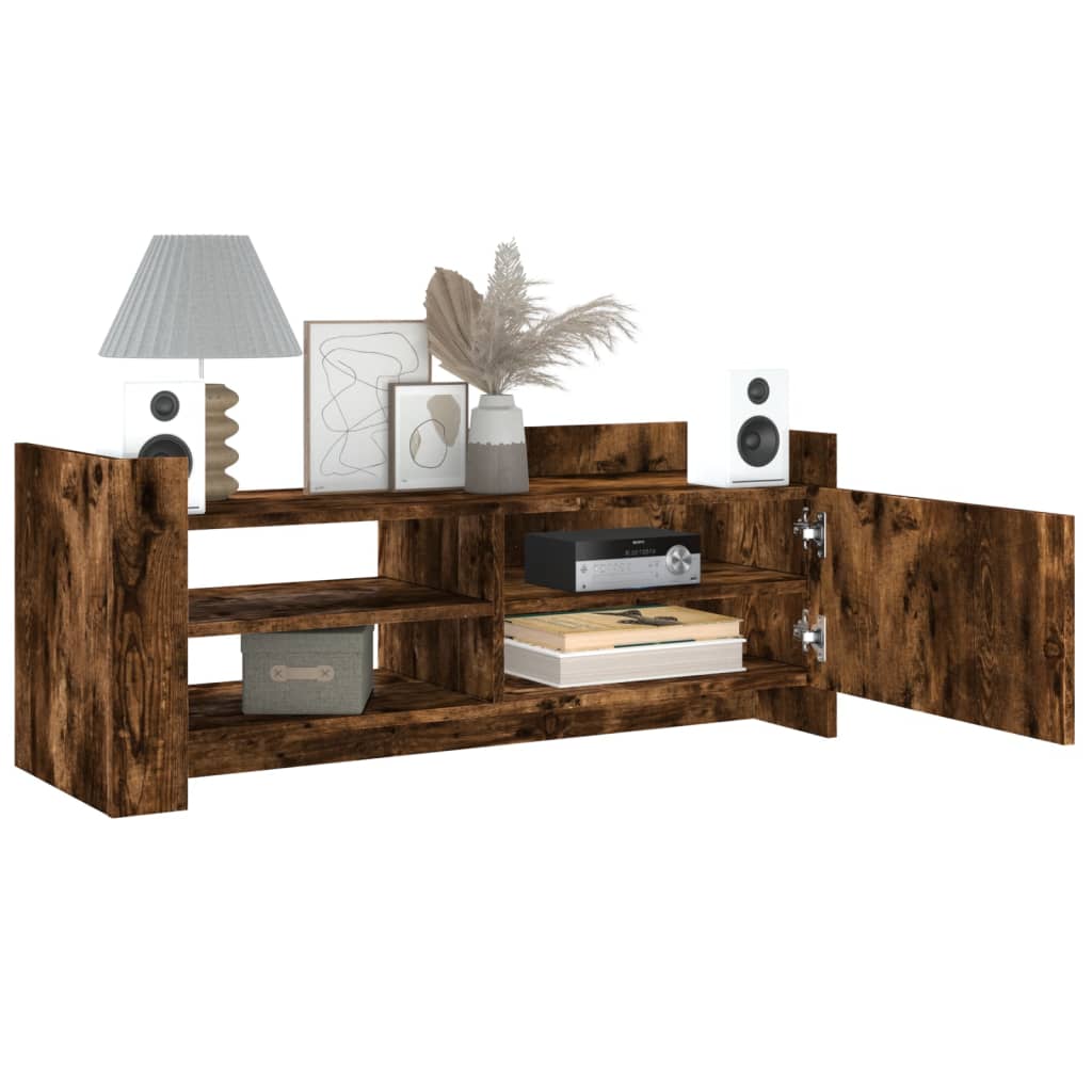 vidaXL Tv-meubel 100x35x40 cm bewerkt hout gerookt eikenkleurig afbeelding