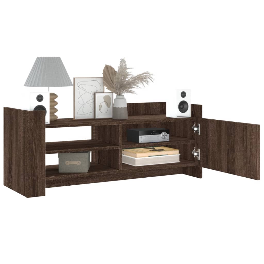 vidaXL Tv-meubel 100x35x40 cm bewerkt hout bruin eikenkleur afbeelding