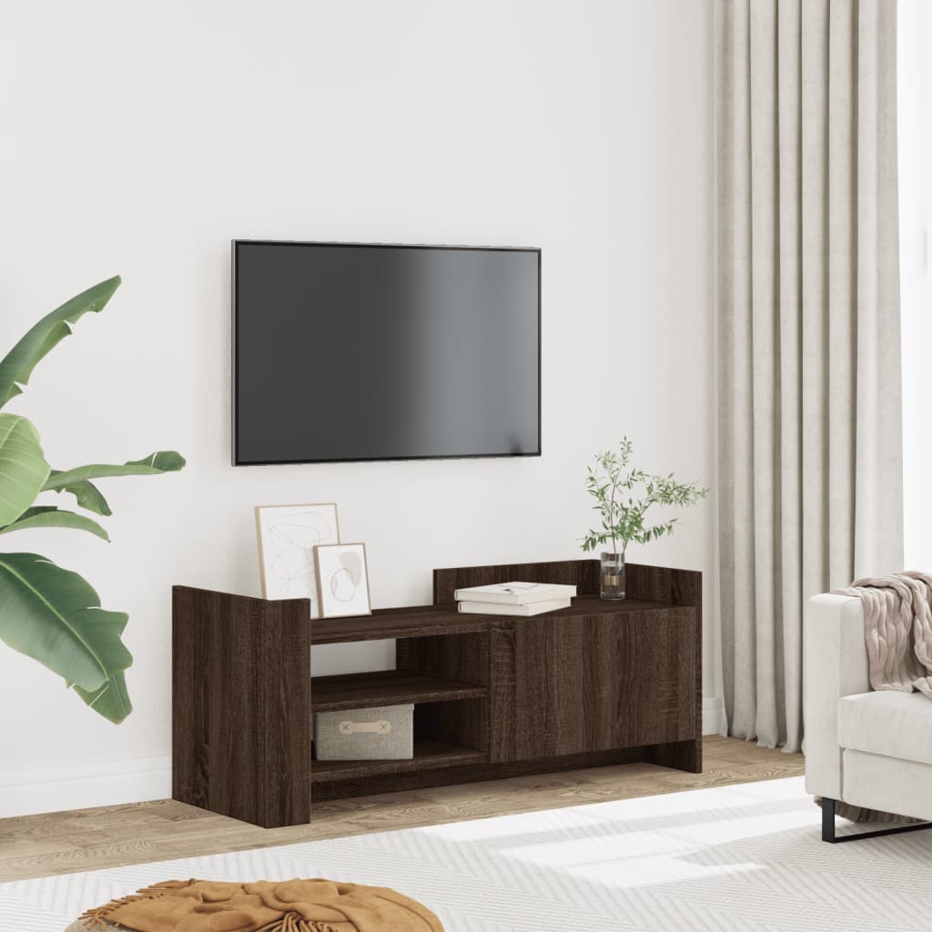 vidaXL Comodă TV, stejar maro, 100x35x40 cm, lemn prelucrat