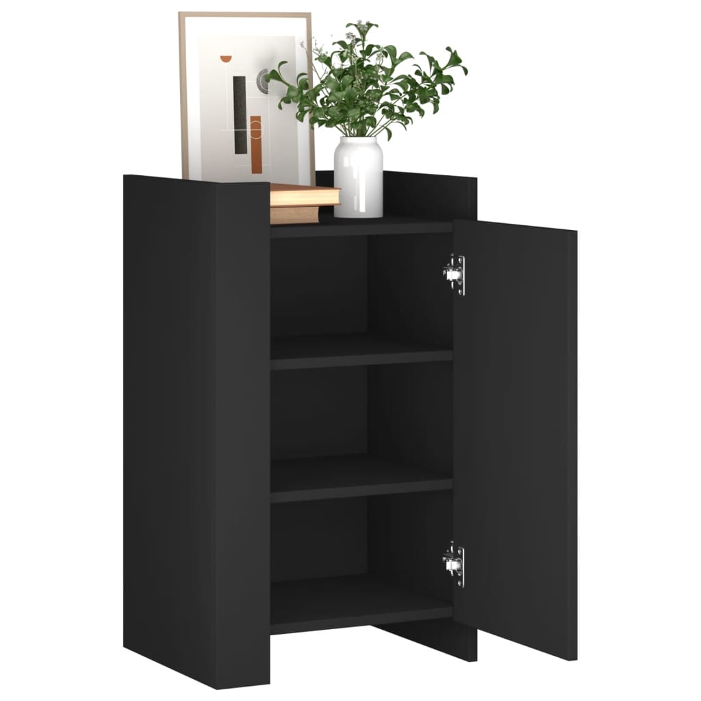vidaXL Dressoir 45x35x75 cm bewerkt hout zwart afbeelding