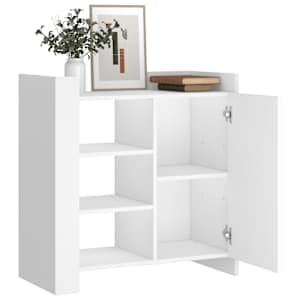 vidaXL Aparador de madera de ingenier&iacute;a blanco 73,5x35x75 cm