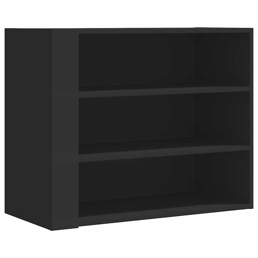 Thumbnail - vidaXL Wandregal Schwarz 75x35x60 cm Holzwerkstoff