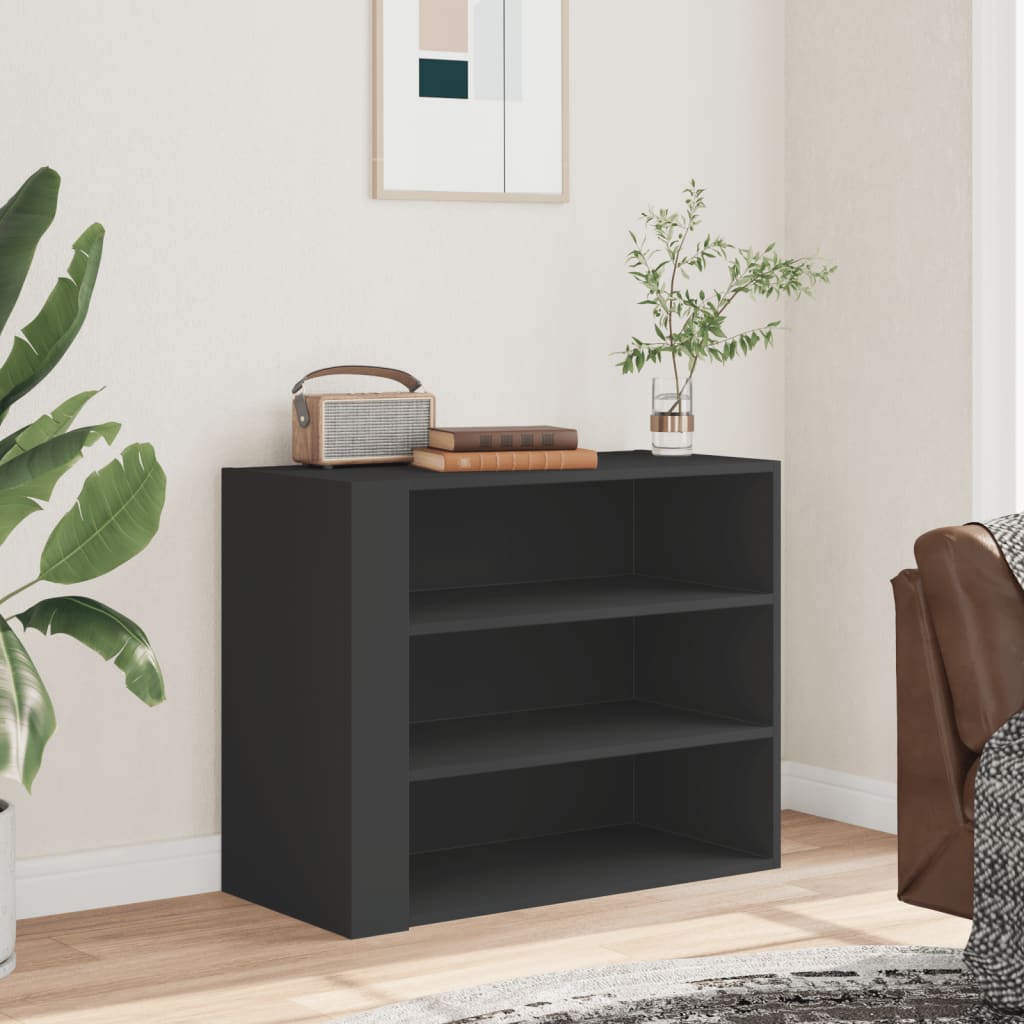 vidaXL Wandkast 75x35x60 cm bewerkt hout zwart afbeelding