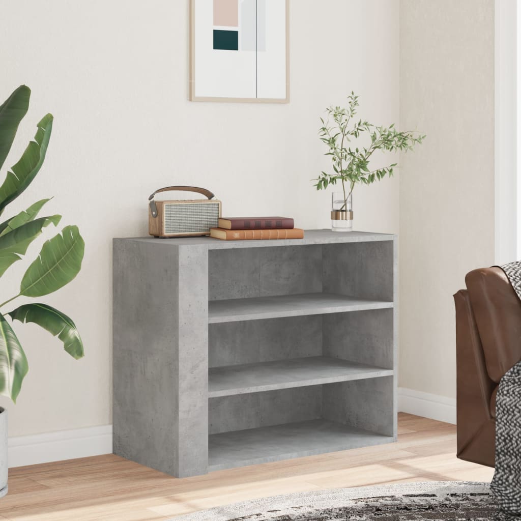 vidaXL Wandkast 75x35x60 cm bewerkt hout betongrijs afbeelding