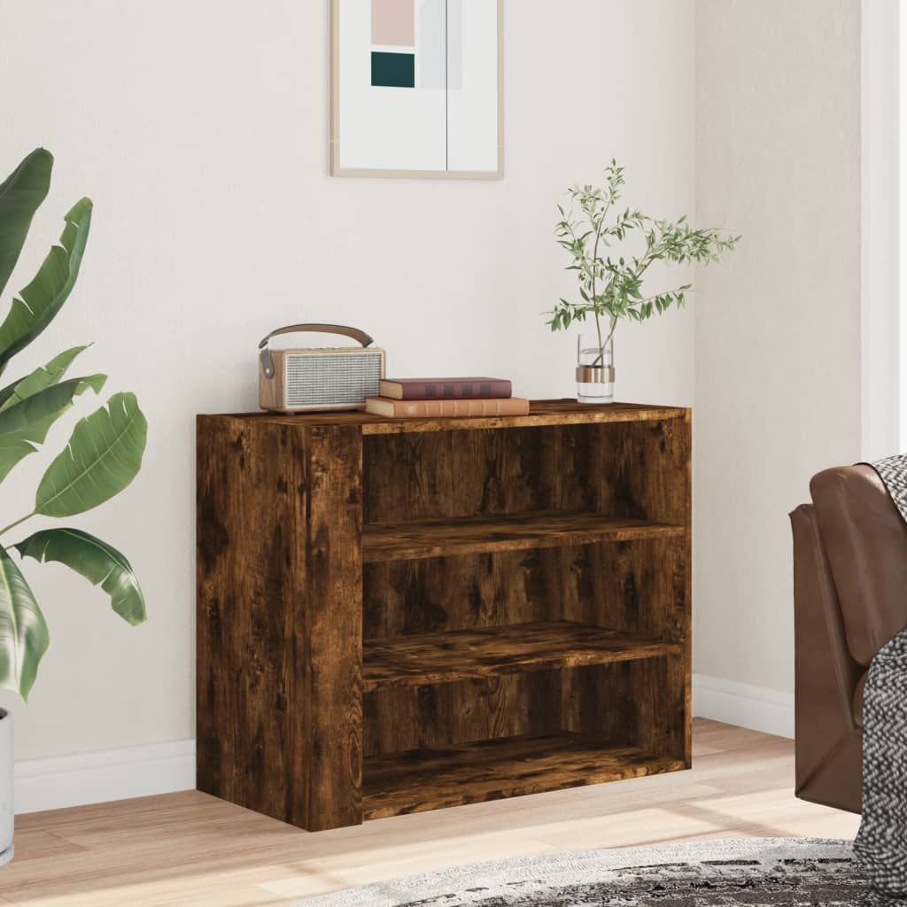 vidaXL Wandkast 75x35x60 cm bewerkt hout gerookt eikenkleurig afbeelding