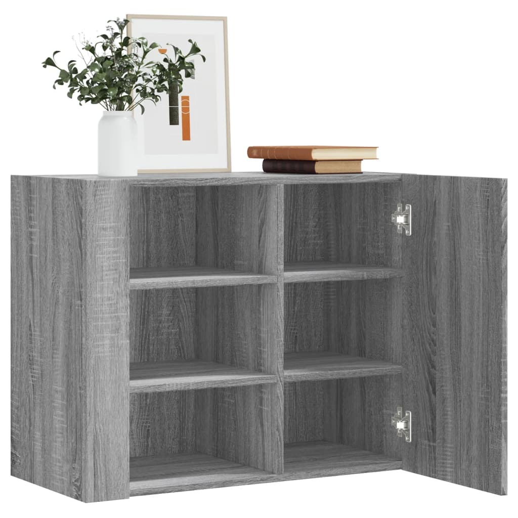 vidaXL Wandregal Grau Sonoma 75x35x60 cm Holzwerkstoff