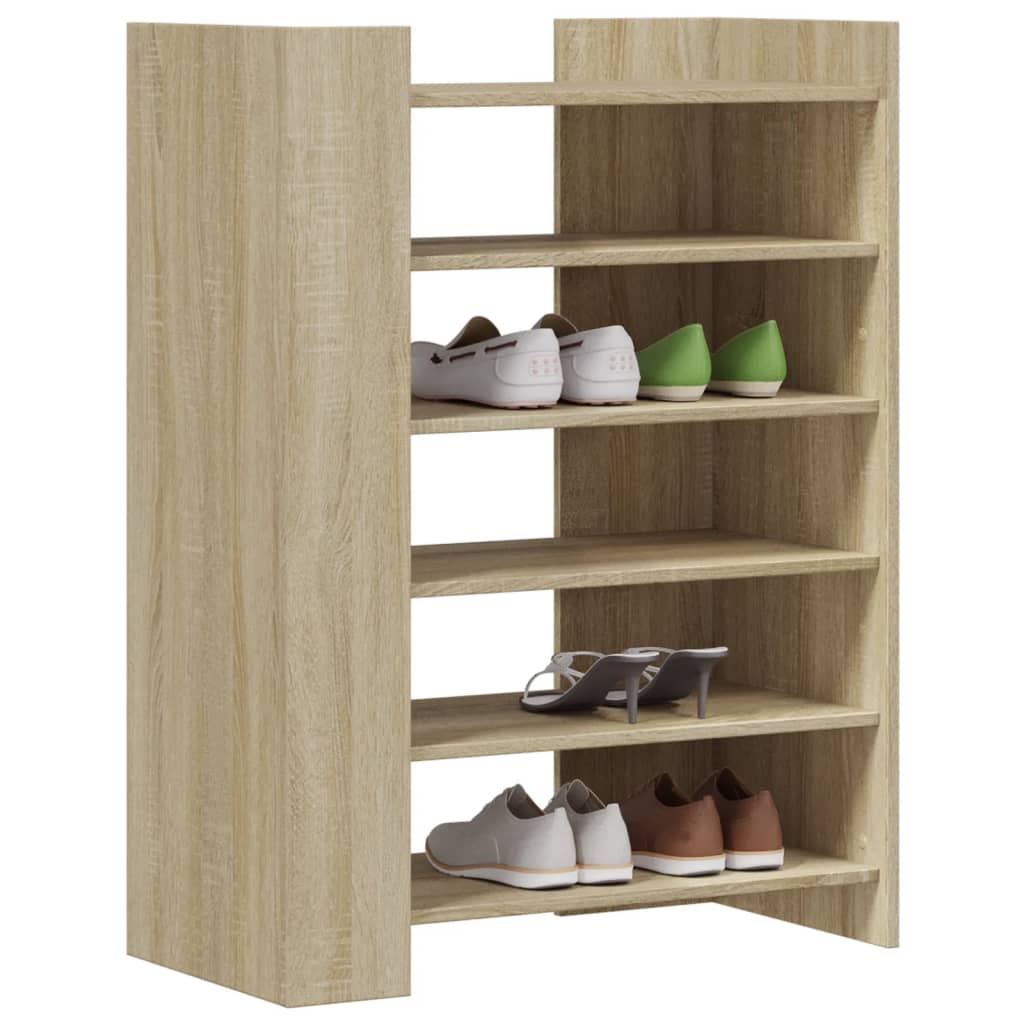 vidaXL Schoenenkast 74,5x37,5x100 cm bewerkt hout sonoma eikenkleurig afbeelding