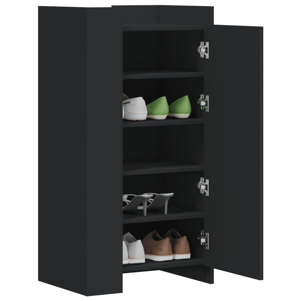 vidaXL Schoenenkast 52x37,5x100 cm bewerkt hout zwart afbeelding