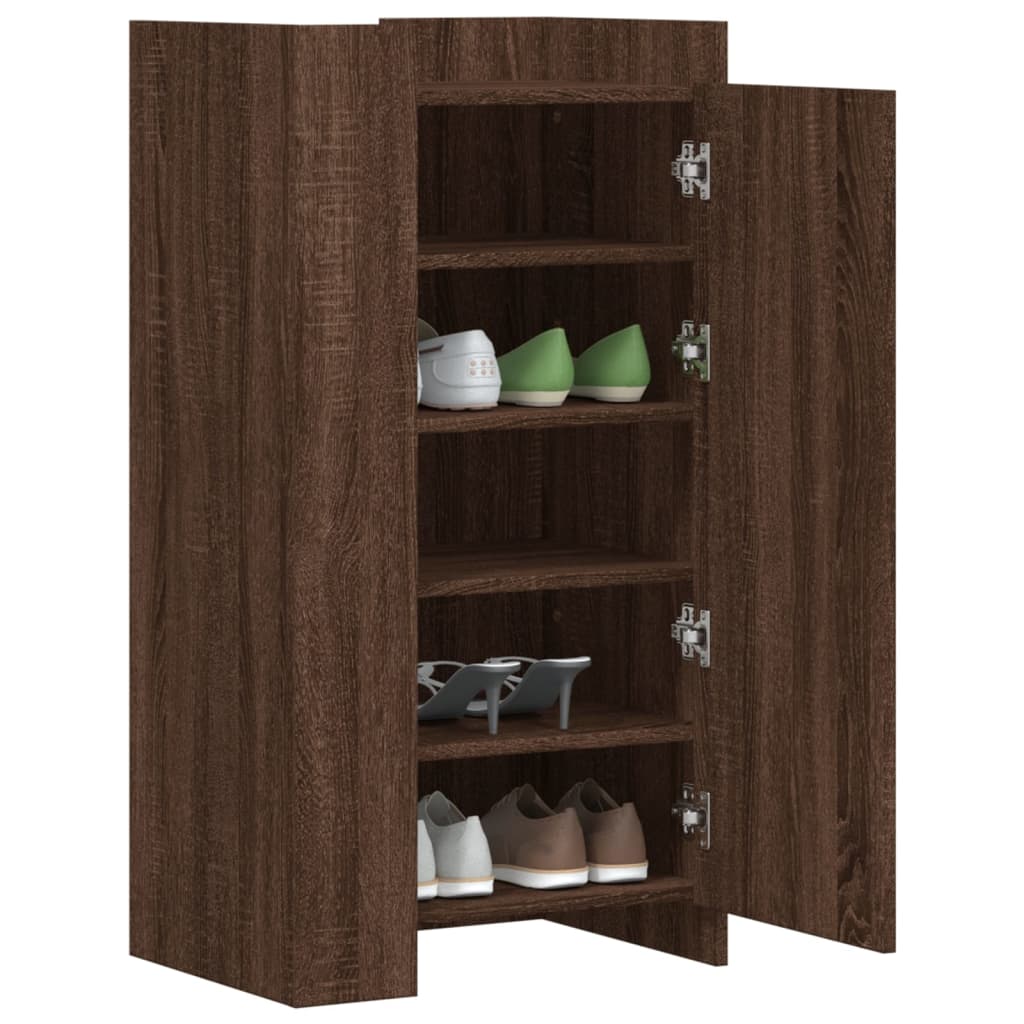 vidaXL Schoenenkast 52x37,5x100 cm bewerkt hout bruin eikenkleurig afbeelding