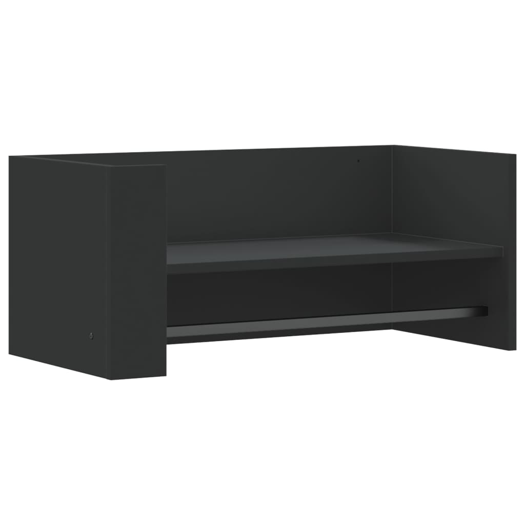 vidaXL Nástěnná police černá 70,5 x 35 x 30,5 cm kompozitní dřevo