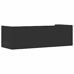 Nástěnná police černá 100 x 35 x 30,5 cm dřevotříska - obrázek 6