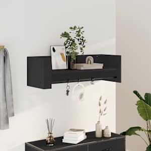 Stenska polica črna 100x35x30,5 cm iverna plošča