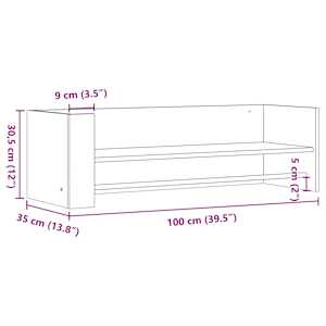 Nástěnná police kouřový dub 100 x 35 x 30,5 cm kompozitní dřevo - obrázek 9
