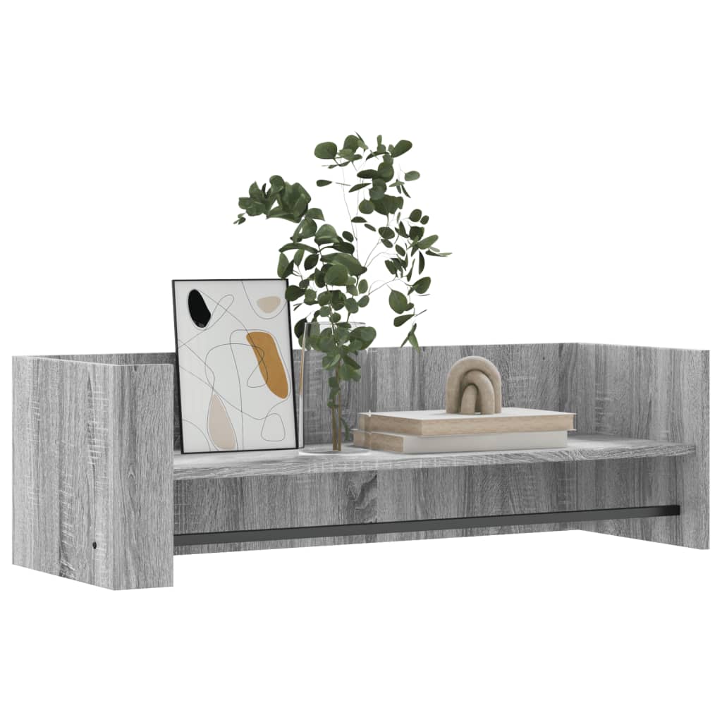 vidaXL Wandschap 100x35x30,5 cm bewerkt hout grijs sonoma eikenkleurig afbeelding