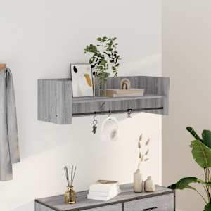 Stenska polica siva sonoma 100x35x30,5 cm inženirski les