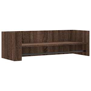 Nástěnná police hnědý dub 100 x 35 x 30,5 cm kompozitní dřevo - obrázek 2
