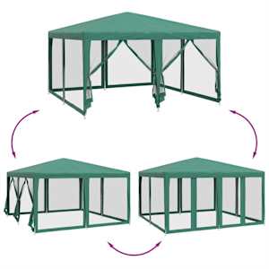Party stan s 8 síťovanými bočnicemi zelený 4 x 4 m HDPE - obrázek 6