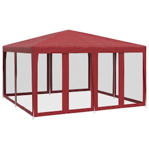 Party stan s 8 síťovanými bočnicemi červený 4 x 4 m HDPE - obrázek 2