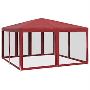 Party stan s 8 síťovanými bočnicemi červený 4 x 4 m HDPE - obrázek 5