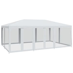 vidaXL peotelk 10 v&otilde;rgust k&uuml;lgseinaga, valge, 6x4 m HDPE