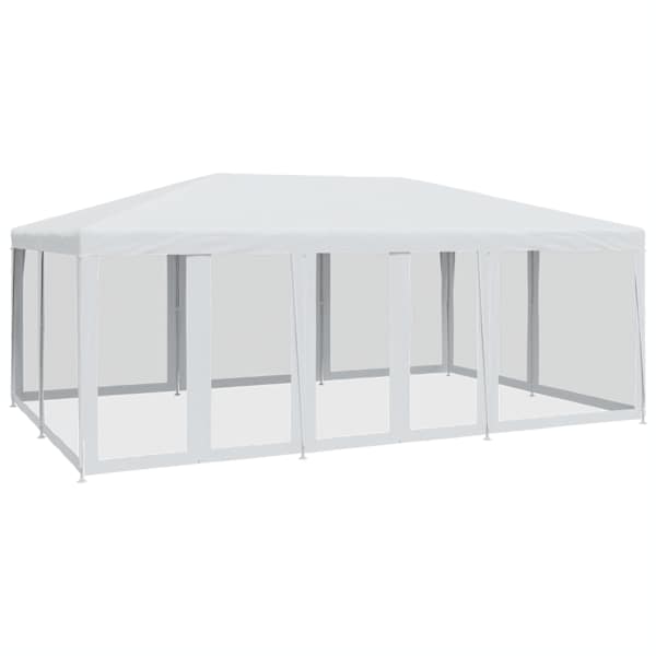vidaXL peotelk 10 v&otilde;rgust k&uuml;lgseinaga, valge, 6x4 m HDPE