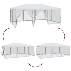Party stan s 10 síťovanými bočnicemi bílý 6 x 4 m HDPE - obrázek 6