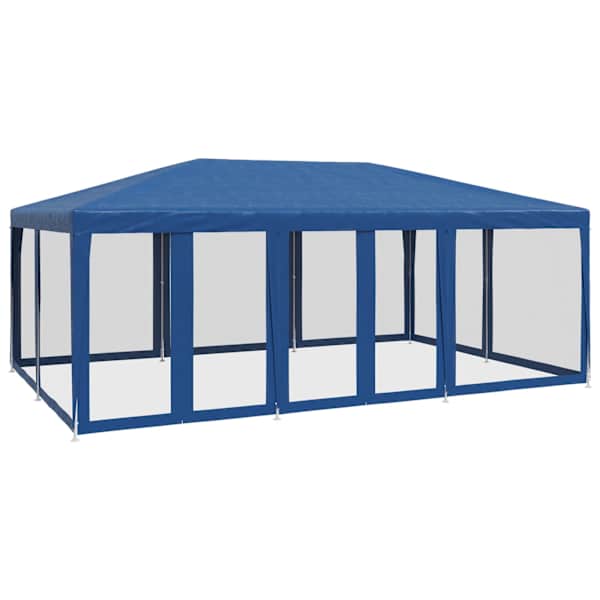 vidaXL peotelk 10 v&otilde;rgust k&uuml;lgseinaga, sinine, 6x4 m HDPE