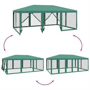 Party stan s 10 síťovanými bočnicemi zelený 6 x 4 m HDPE - obrázek 6