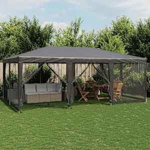 Party stan s 10 síťovanými bočnicemi antracitový 6 x 4 m HDPE - obrázek 1